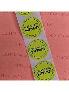 Packed With Happiness Packaging Sticker Label